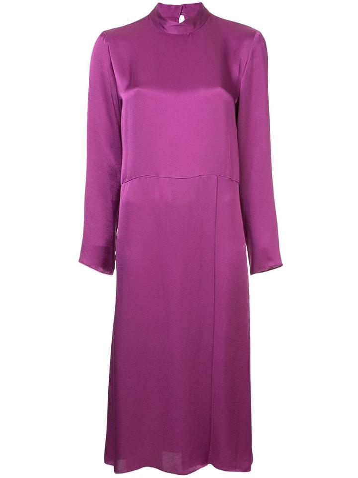 H Beauty & Youth Long Sleeve Midi Dress - Pink & Purple