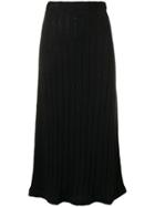 Jil Sander High-waisted Ribbed Knit Skirt - Black