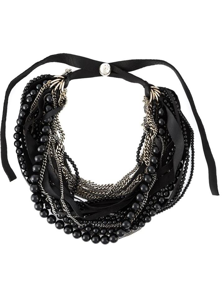 Goti Chain And Bead Necklace, Women's, Grey