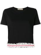 Jour/né Cropped Lace Trim T-shirt - Black