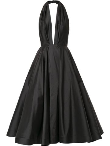 Romona Keveza Halterneck Flared Midi Dress - Black