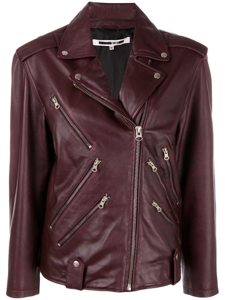 Mcq Alexander Mcqueen Multi-zip Biker Jacket - Red