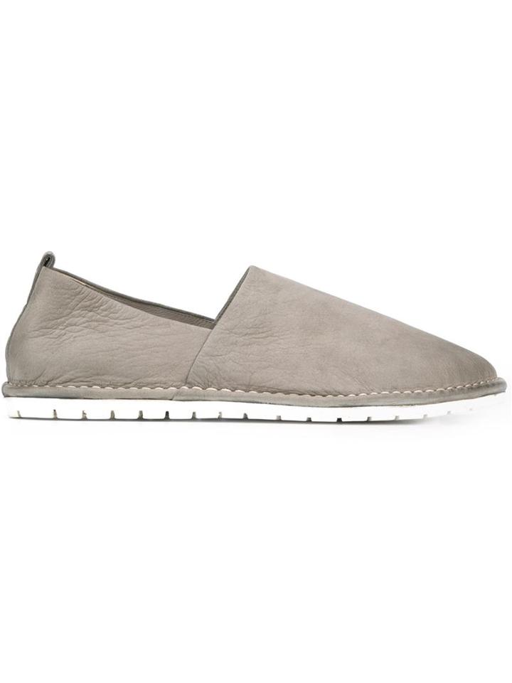 Marsèll Distressed Rubber Sole Loafers, Men's, Size: 42, Grey, Calf Leather/rubber
