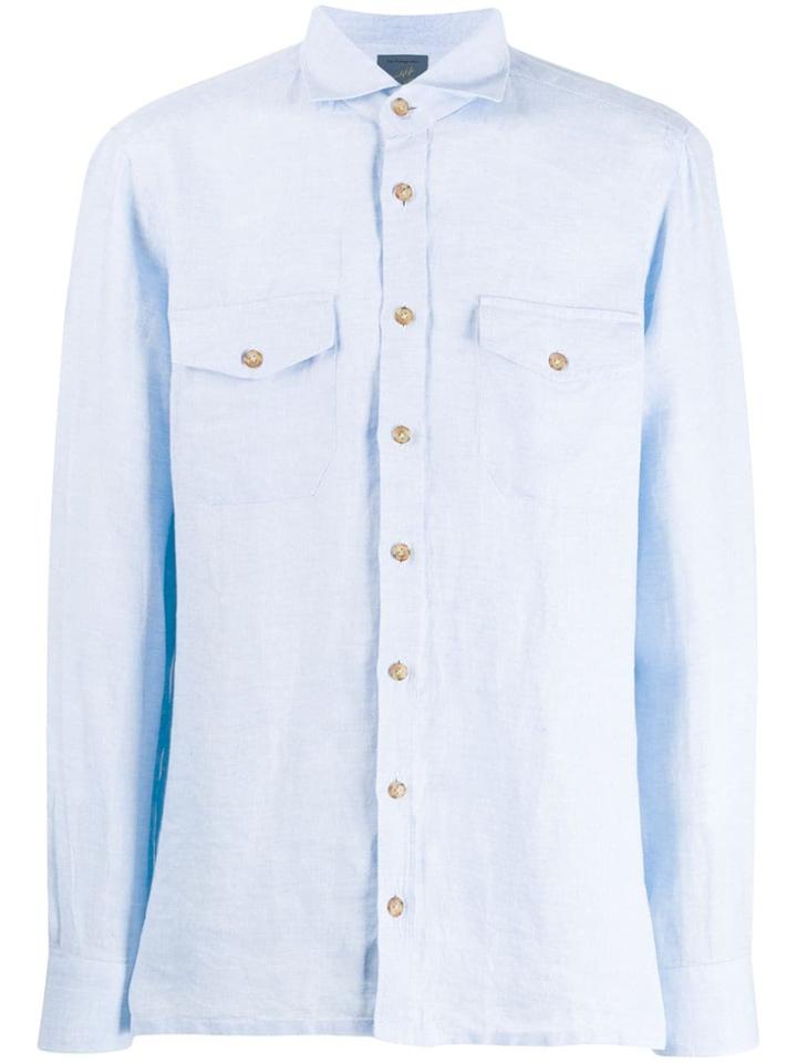 Barba Lightweight Cargo Shirt - Blue