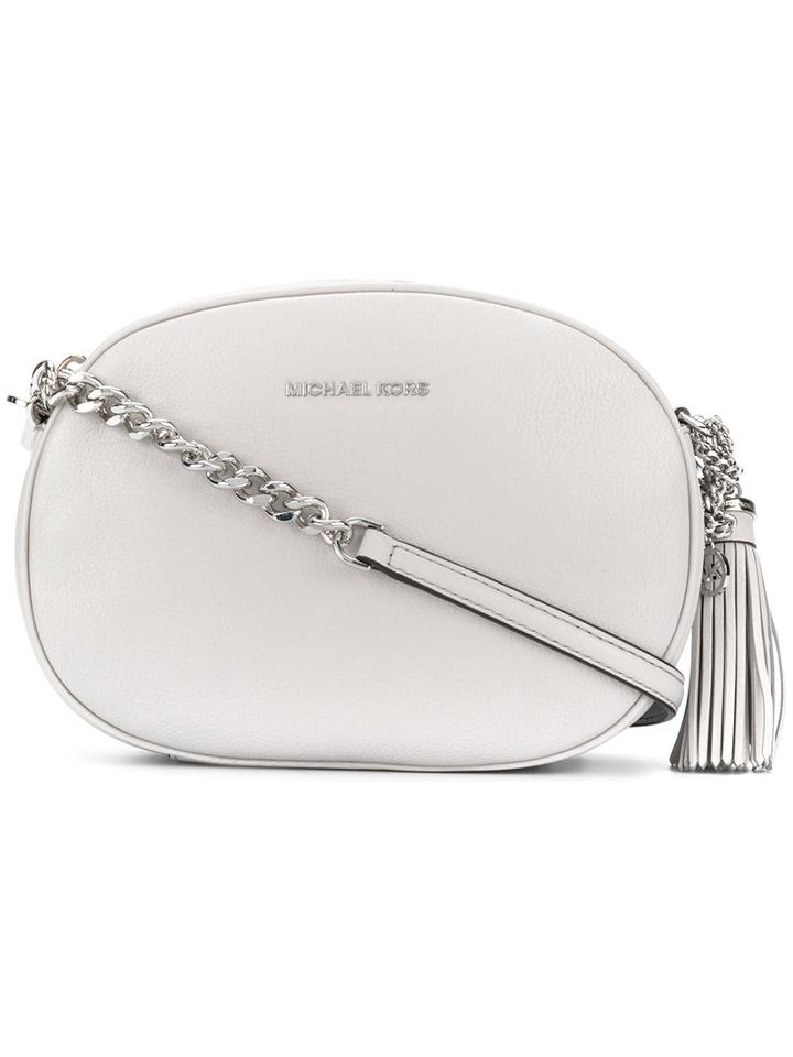 Michael Michael Kors - Tassel Detail Crossbody Bag - Women - Leather - One Size, Grey, Leather