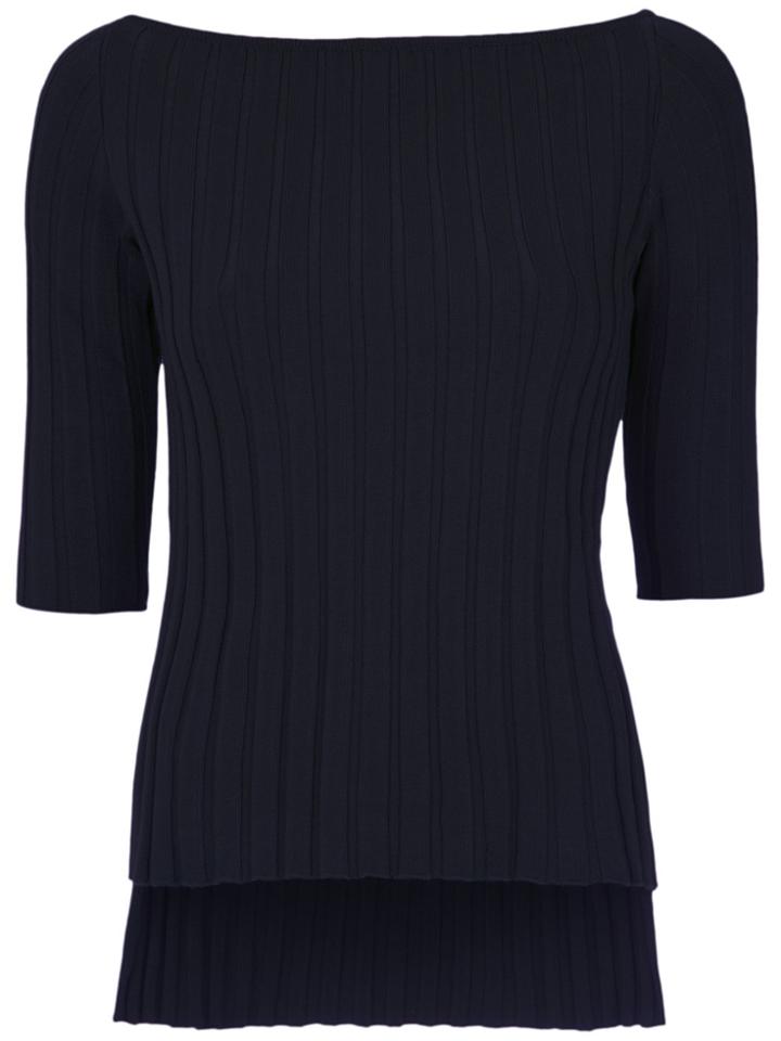 Gloria Coelho Ribbed Knit Blouse - Blue