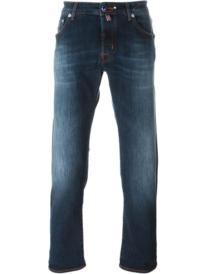Jacob Cohen Straight Leg Jeans, Men's, Size: 36, Blue, Cotton/spandex/elastane/polyester