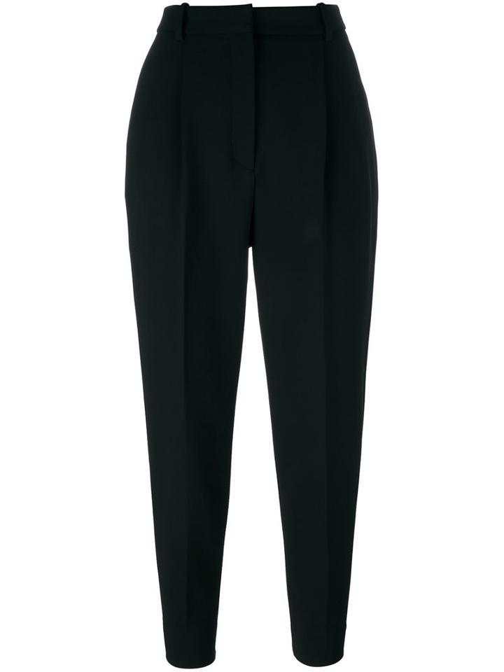 Alexander Mcqueen High-waisted Cigarette Trousers, Women's, Size: 38, Black, Polyamide/spandex/elastane/cupro/wool