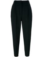 Alexander Mcqueen High-waisted Cigarette Trousers, Women's, Size: 38, Black, Polyamide/spandex/elastane/cupro/wool