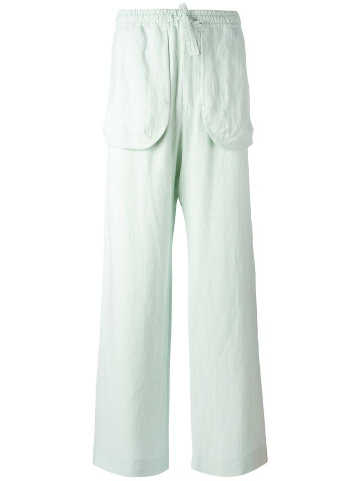 Qasimi External Pockets Straight Trousers - Green