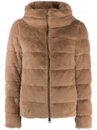 Herno Faux-fur Padded Jacket - Neutrals