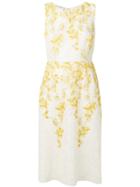 Giambattista Valli Floral Embroidered Midi Dress - Yellow & Orange