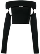 Mcq Alexander Mcqueen - Cut-out Cropped Top - Women - Polyester/viscose - M, Black, Polyester/viscose