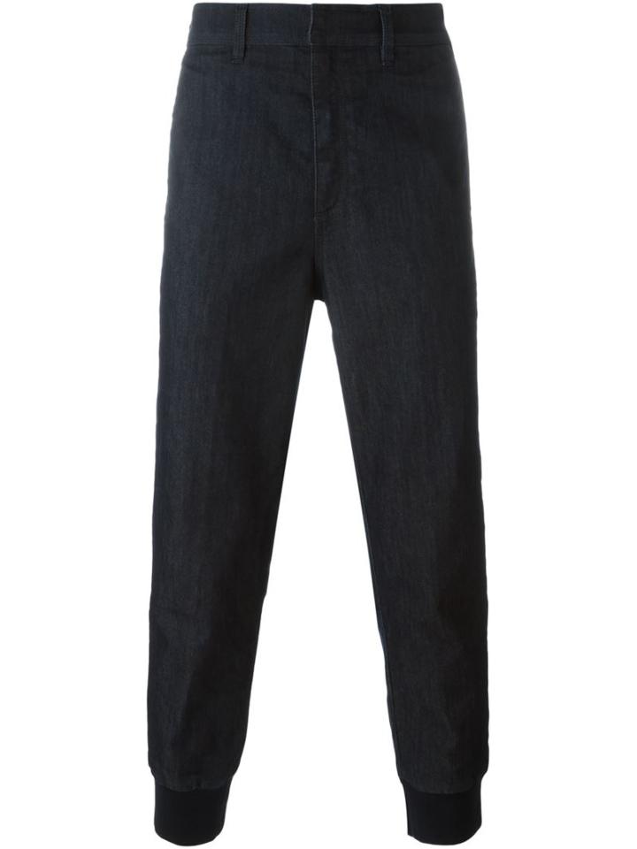 Neil Barrett Denim Straight Leg Trousers, Men's, Size: 33, Blue, Cotton/polyester/spandex/elastane