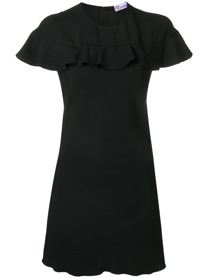 Red Valentino Ruffled Mini Dress - Black
