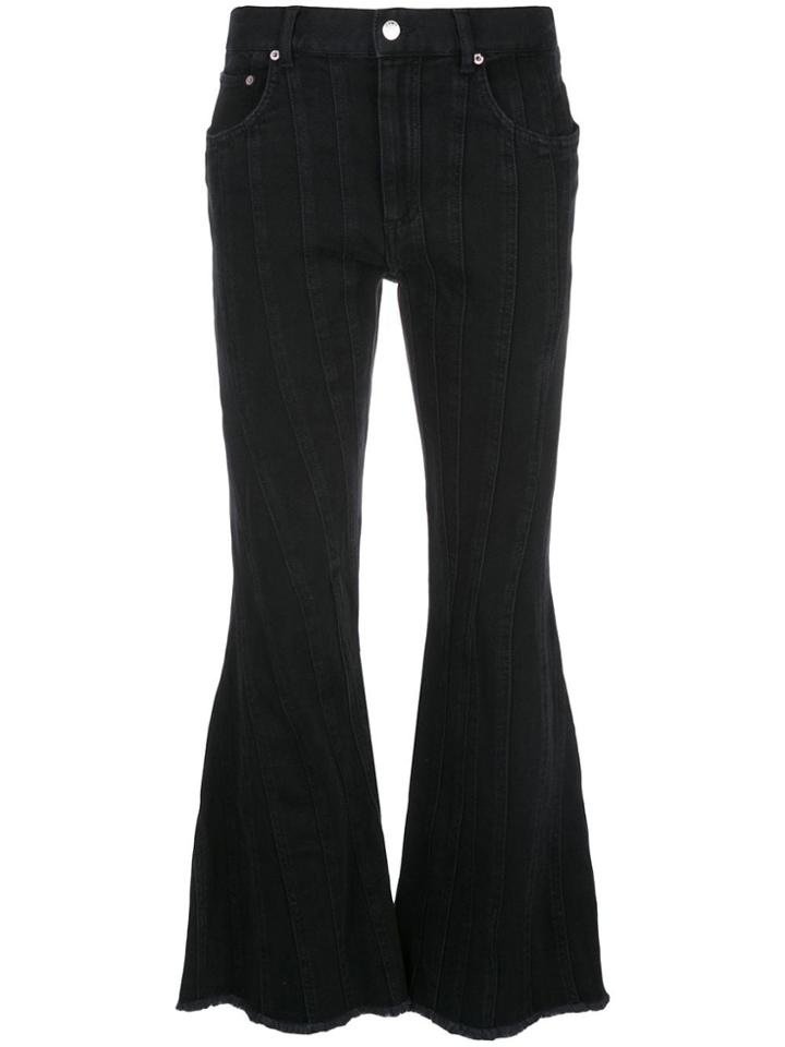 Mugler Cropped Flared Jeans - Black