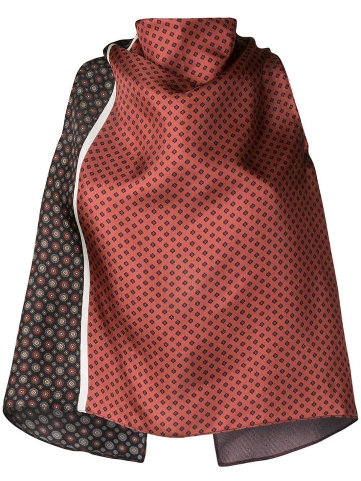 Dusan Scarf Print Blouse - Red
