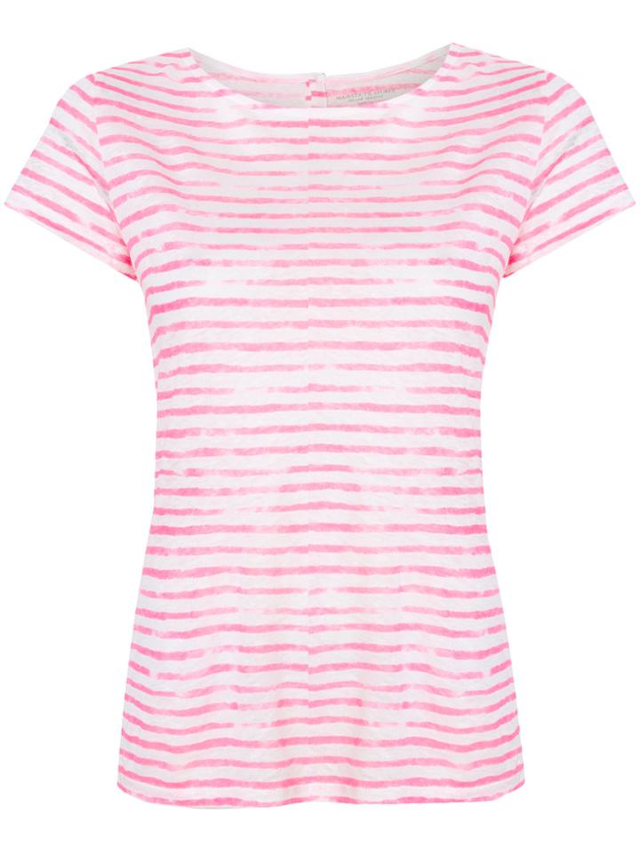 Majestic Filatures Striped Straight Hem T-shirt - Pink & Purple