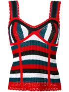 Steve J & Yoni P - Knit Stripe Bustier - Women - Cotton - S, Black, Cotton
