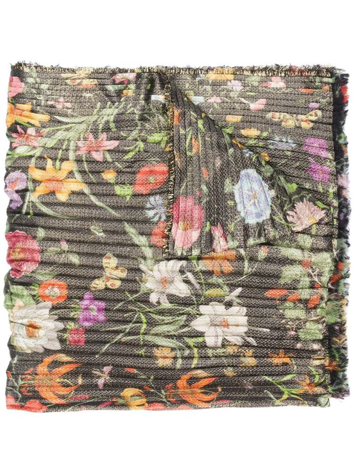 Gucci Floral Print Scarf - Gold