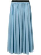 Jil Sander Pleated Flared Skirt - Blue
