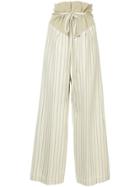Muller Of Yoshiokubo Nai Striped Palazzo Trousers - Nude & Neutrals