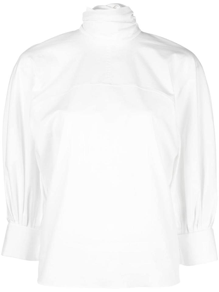Oscar De La Renta Tie Neck Shirt - White
