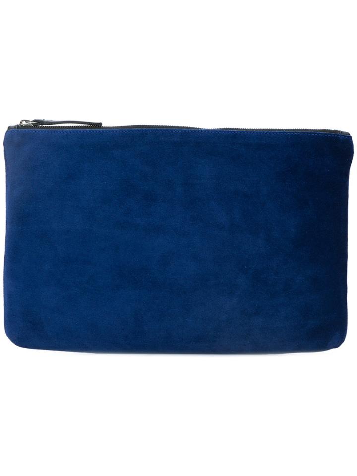Ann Demeulemeester Zip Top Clutch Bag - Blue