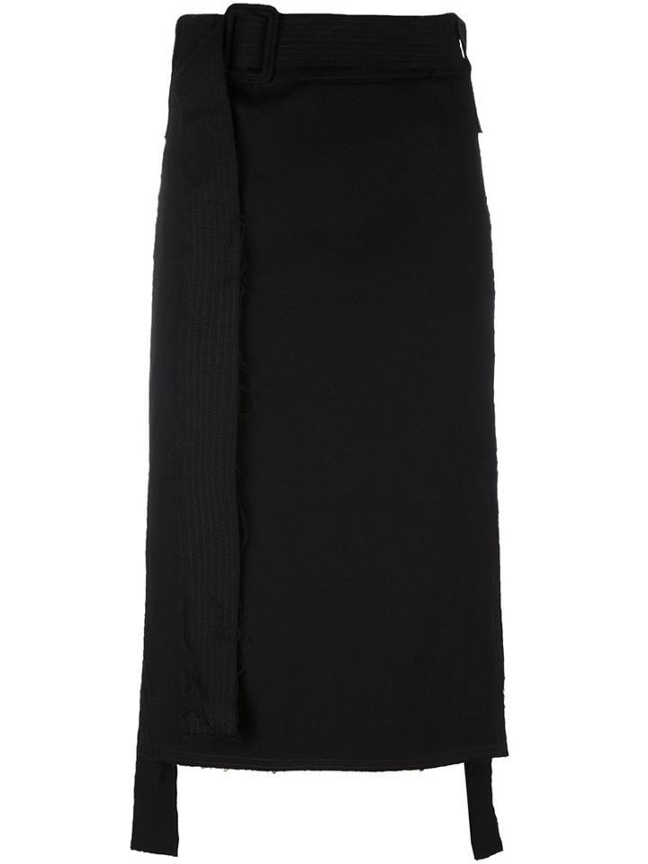 Damir Doma Belted A-line Skirt, Women's, Size: Small, Black, Cotton/polyamide/virgin Wool