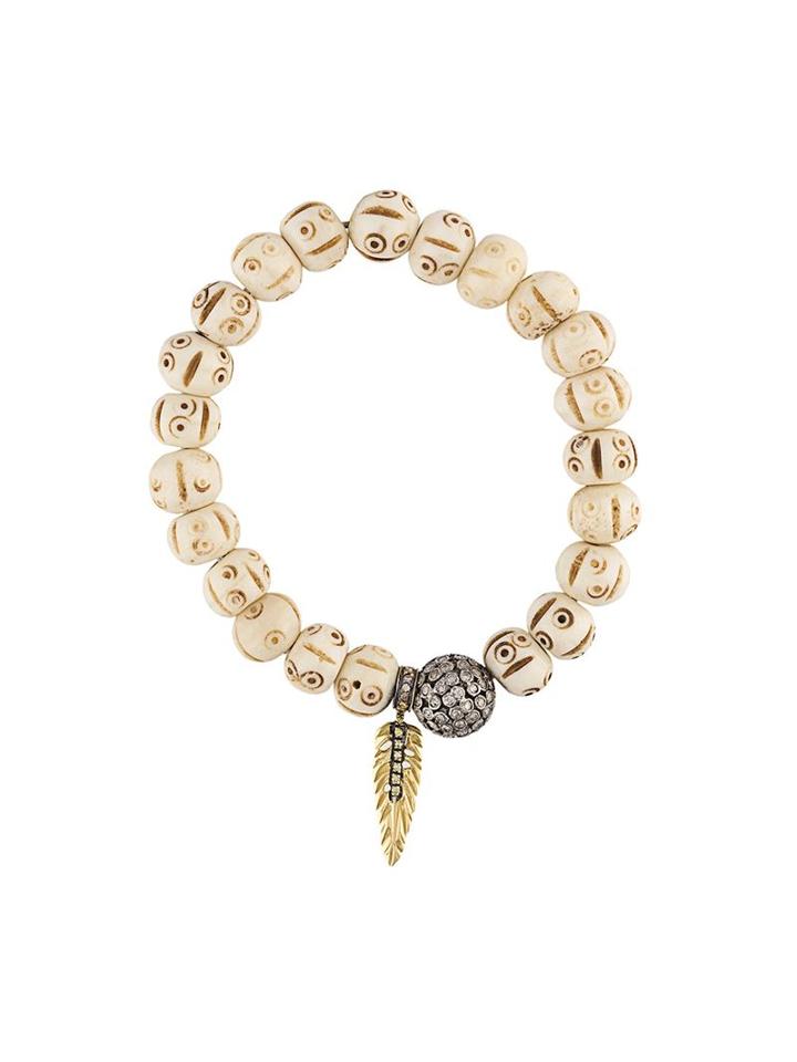 Beaded Diamond Charm Bracelet, Women's, Nude/neutrals, Loree Rodkin