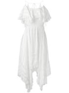 Philosophy Di Lorenzo Serafini Asymmetric Ruffle Dress, Women's, Size: 42, White, Rayon