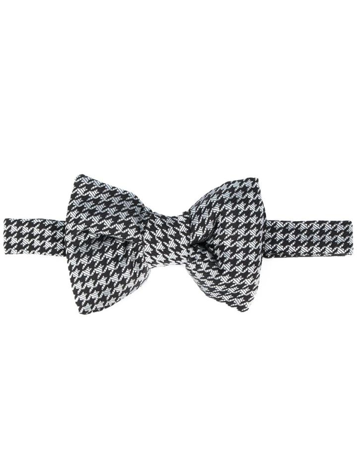 Tom Ford Houndstooth Pattern Bow - Black