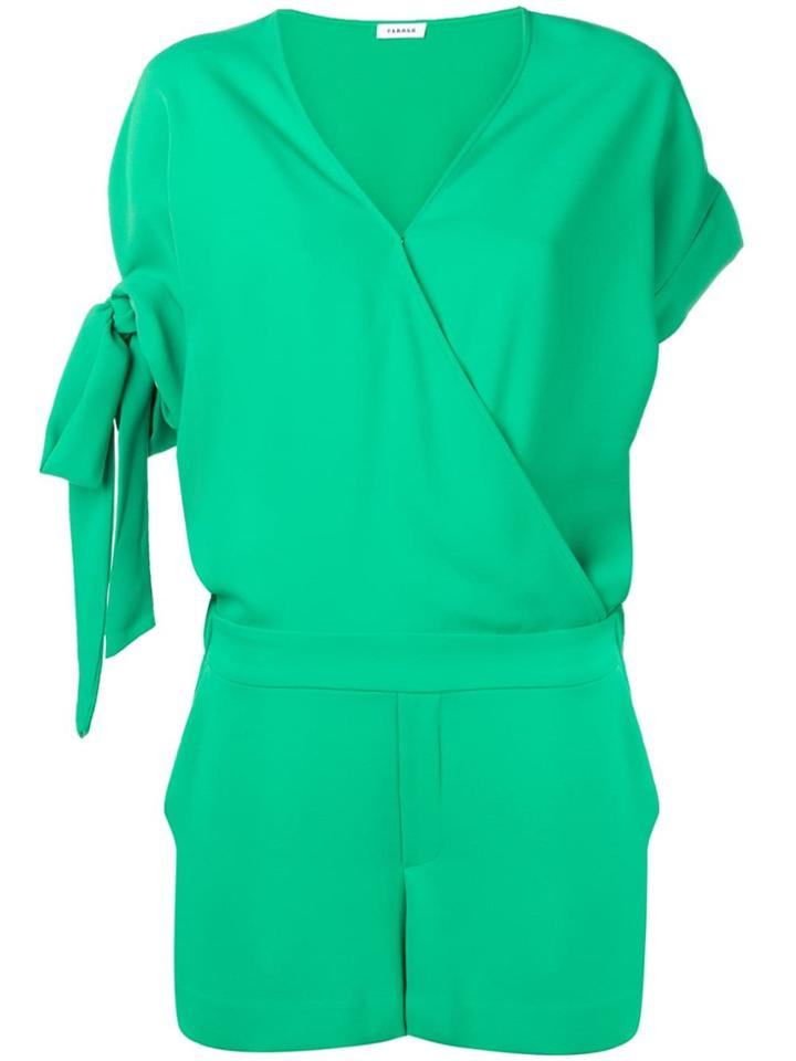 P.a.r.o.s.h. Tie Cuff Playsuit - Green