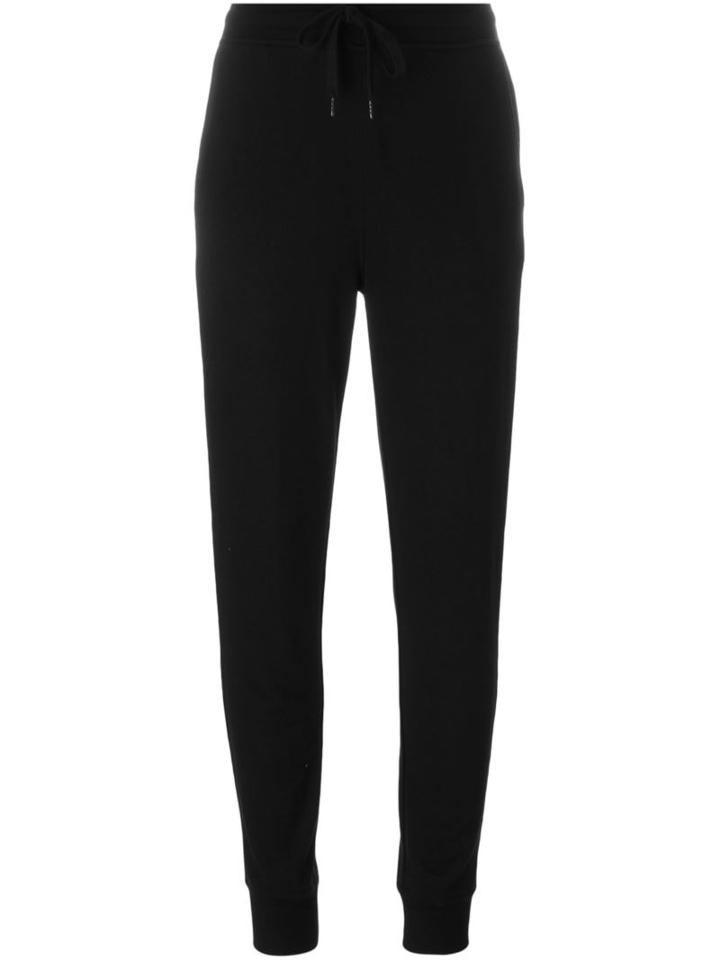 T By Alexander Wang Slim Track Pants, Women's, Size: Medium, Black, Polyester/rayon