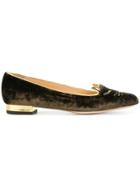 Charlotte Olympia Kitty Slippers - Brown
