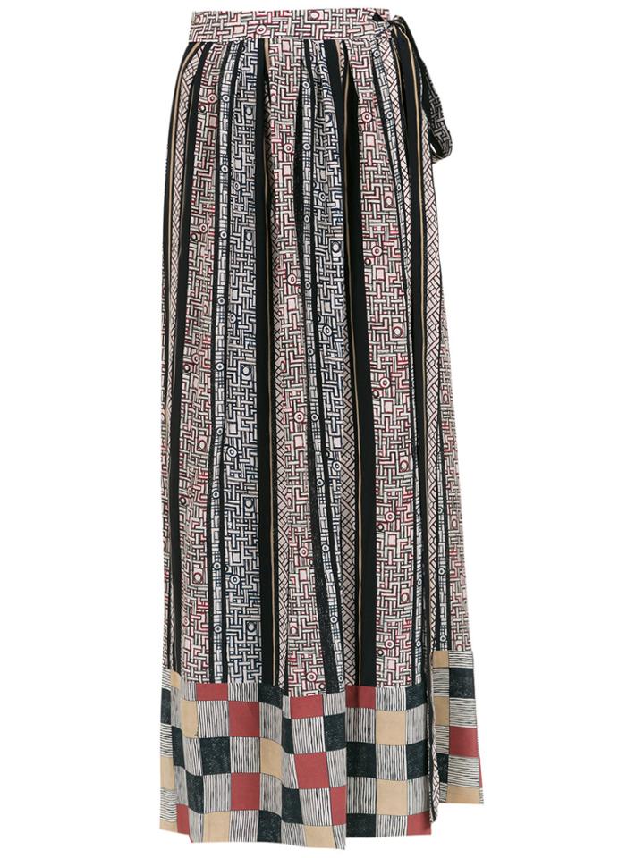 Sissa Silk Senegal Long Skirt - Multicolour