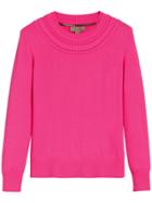 Burberry Cashmere Cable Knit Sweater - Pink & Purple