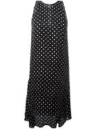 Theory Polka Dot Asymmetric Hem Dress, Women's, Size: 8, Black, Silk/polyester