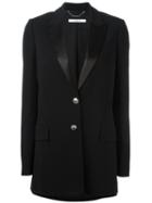 Givenchy Peaked Lapel Long Length Blazer, Women's, Size: 38, Black, Viscose/spandex/elastane/cupro