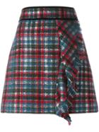 Msgm Tartan Mini Skirt, Women's, Size: 38, Polyamide/polyester/wool