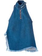 Marques'almeida Halter-neck Tank, Women's, Size: Xs, Blue, Cotton