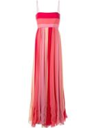 Capucci Striped Long Dress, Women's, Size: 42, Red, Silk