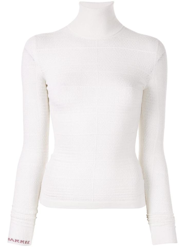 Barrie Knitted Roll Neck Top - White