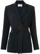 Lilly Sarti - Belted Coat - Women - Polyester/spandex/elastane/viscose - 40, Blue, Polyester/spandex/elastane/viscose