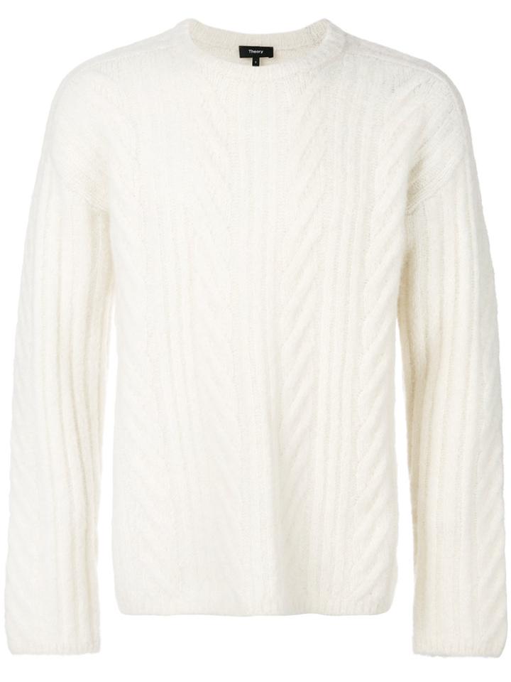 Theory Cable-knit Jumper - White