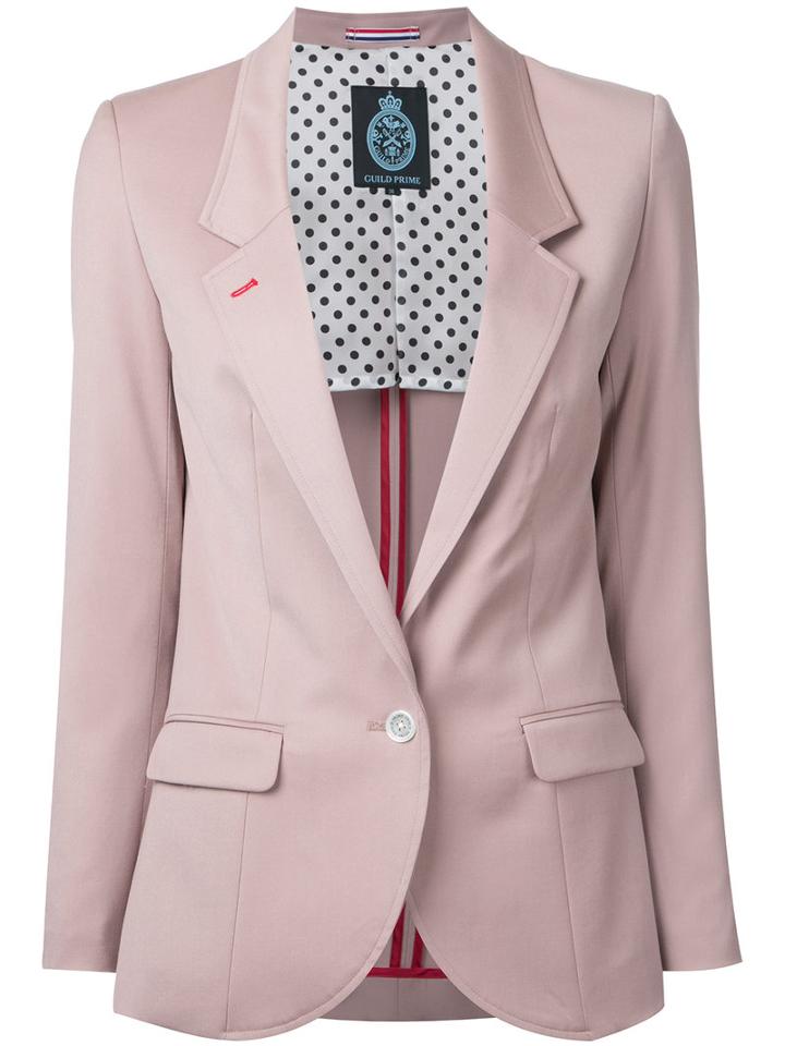 Guild Prime Single Breasted Blazer, Women's, Size: 36, Pink/purple, Polyester/polyurethane/rayon