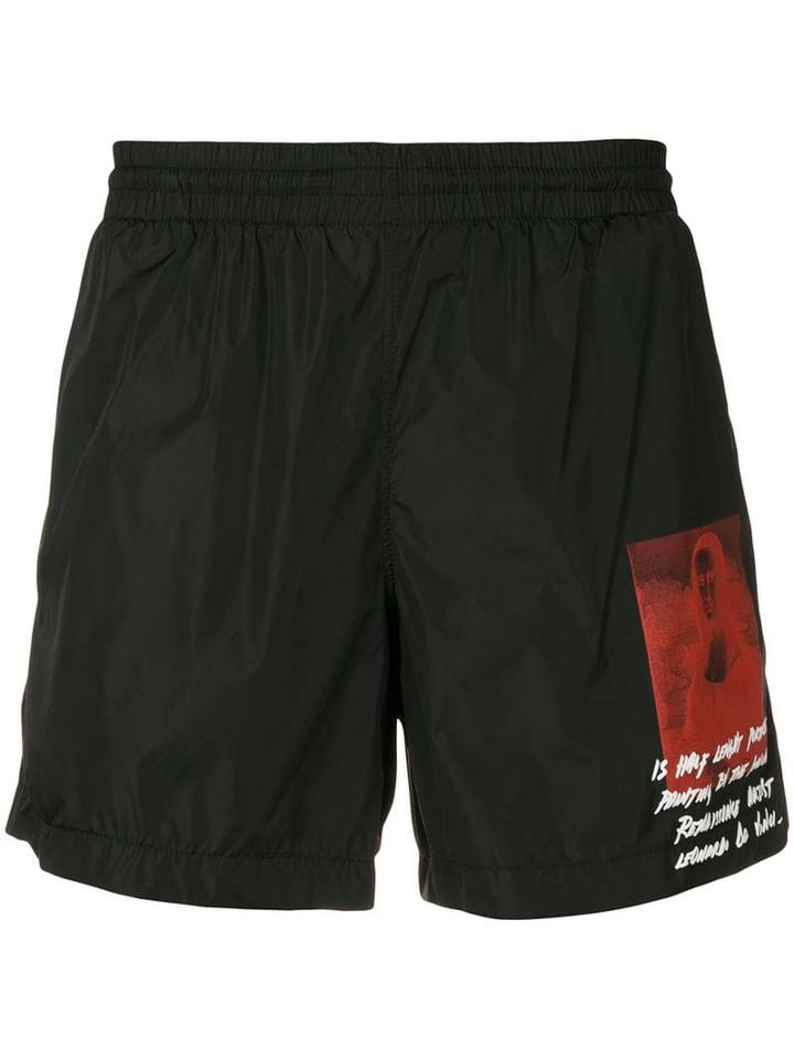 Off-white Mona Lisa Swim Shorts - Black