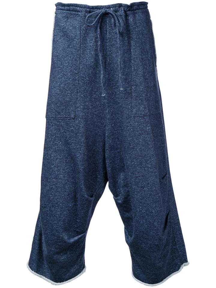 Forme D'expression Dropped Crotch Track Pants - Blue