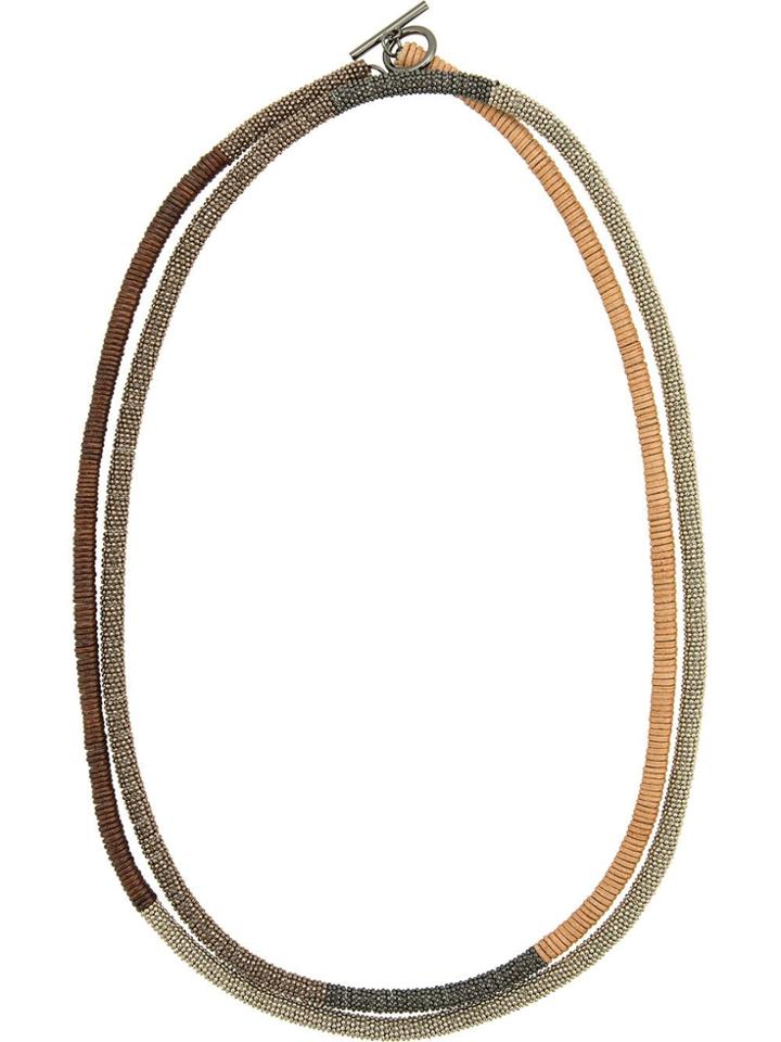 Brunello Cucinelli Faceted Bead Necklace - Brown