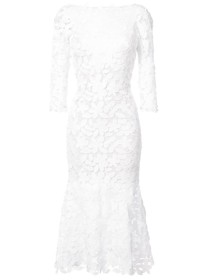 Oscar De La Renta Lace Cocktail Dress - White